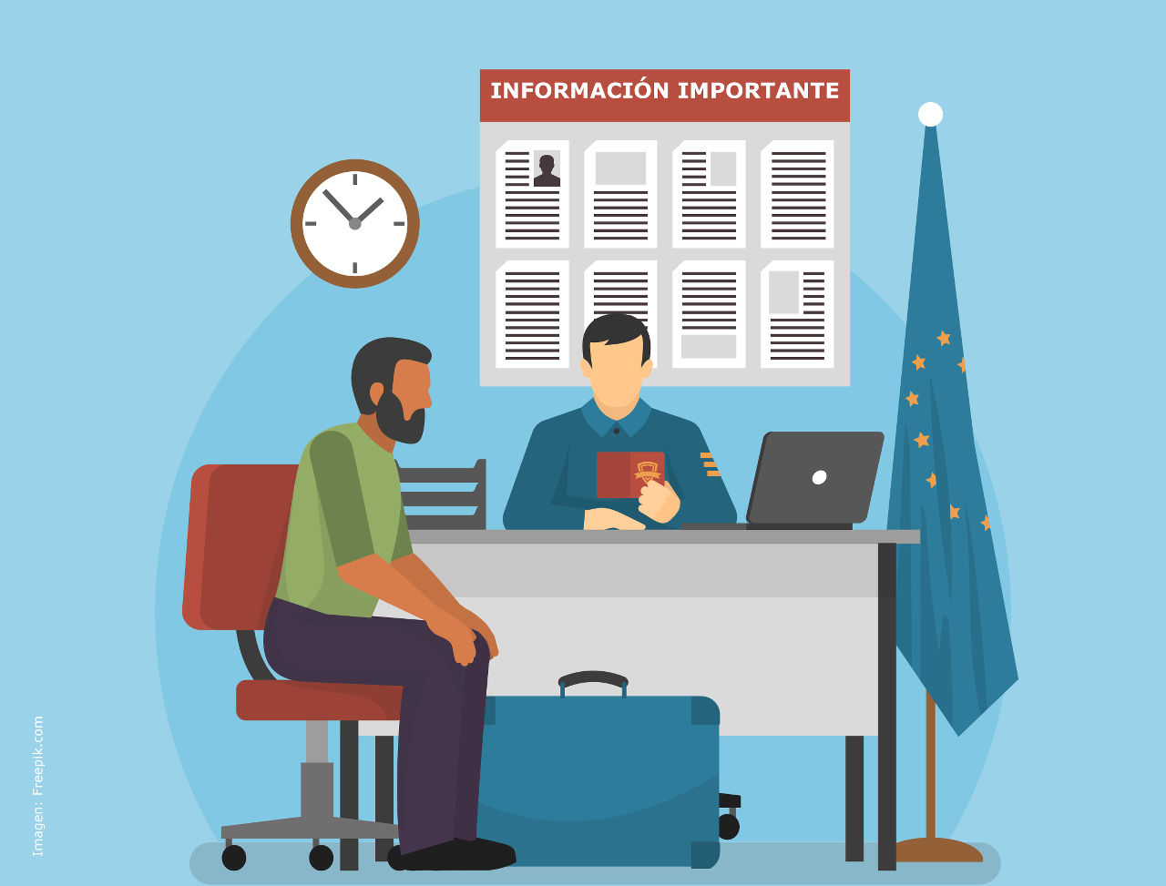 Issuance of documents for immigrant flat vector illustration