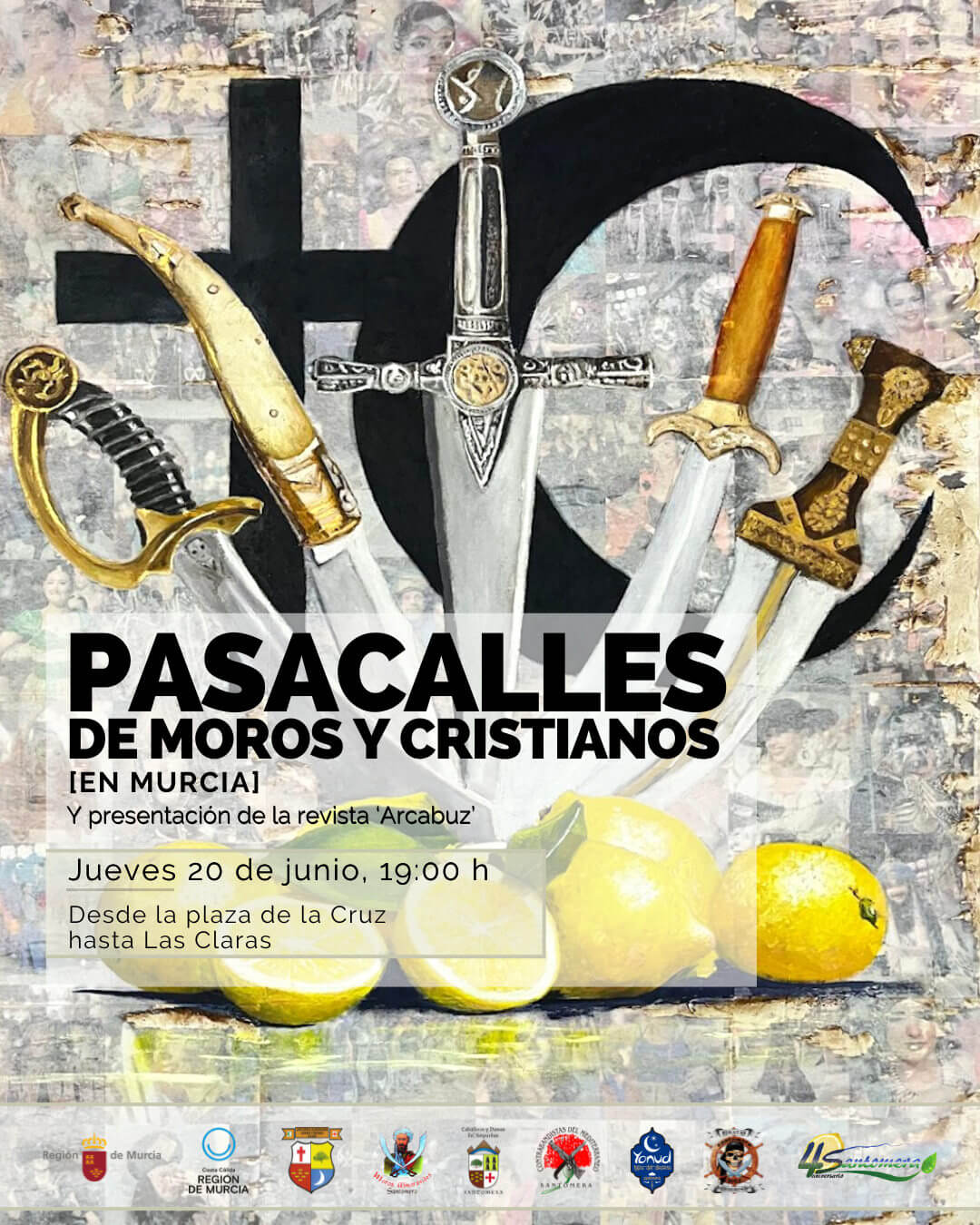 Pasacalles de Moros y Cristianos en Murcia y presentación de la revista 'Arcabuz'