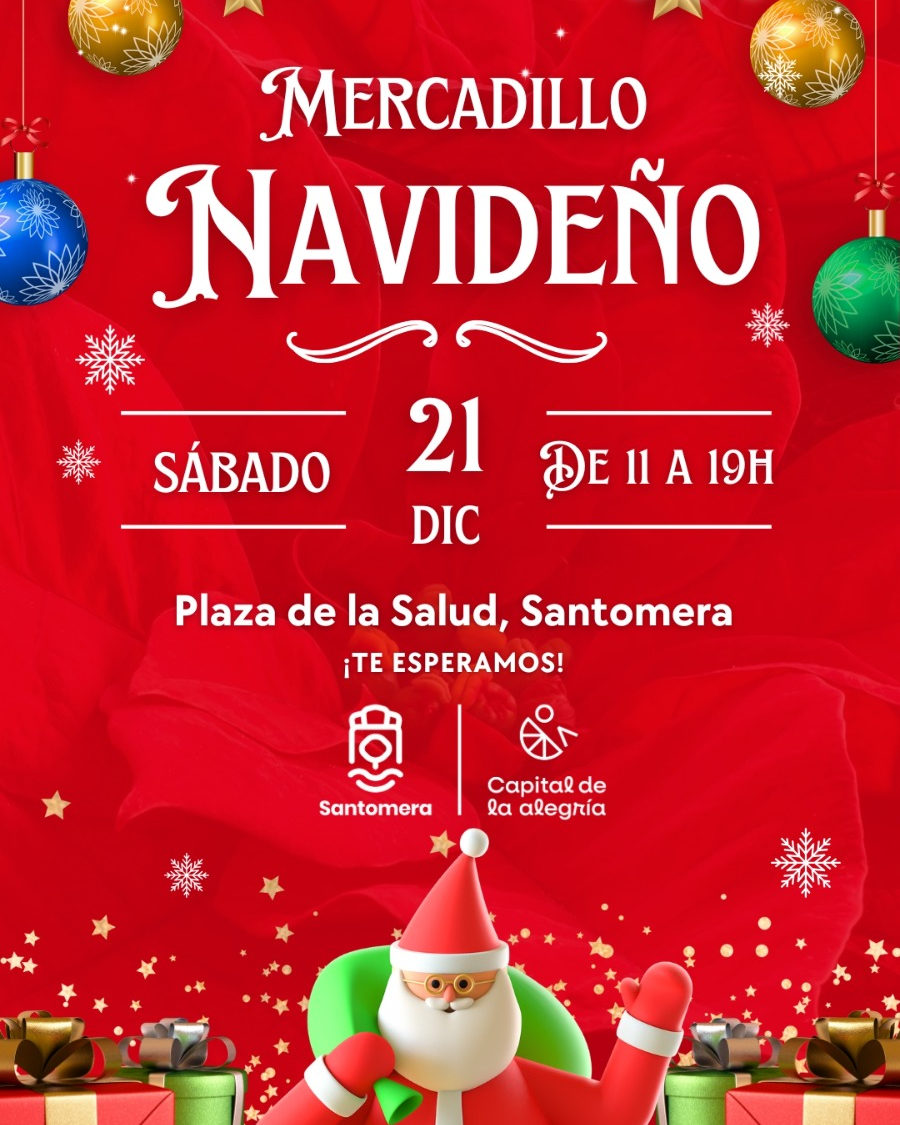 Mercadillo de artesanía y Papá Noel