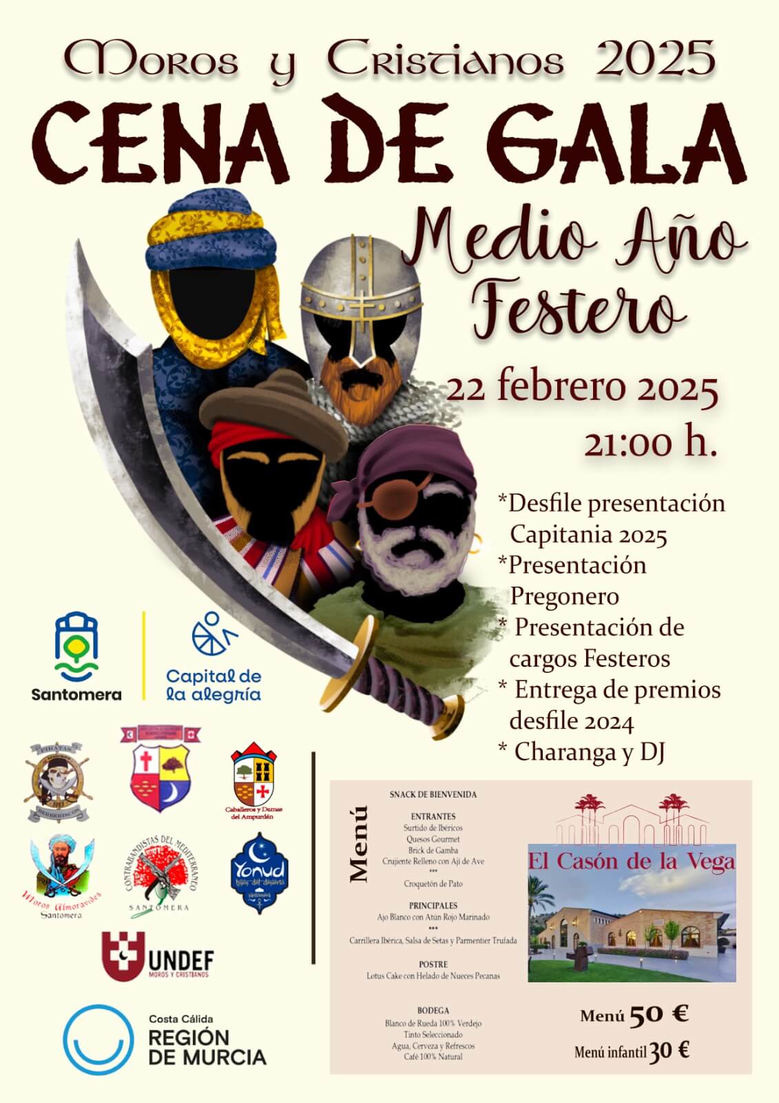 Cena de gala del Medio Año Festero de Moros y Cristianos