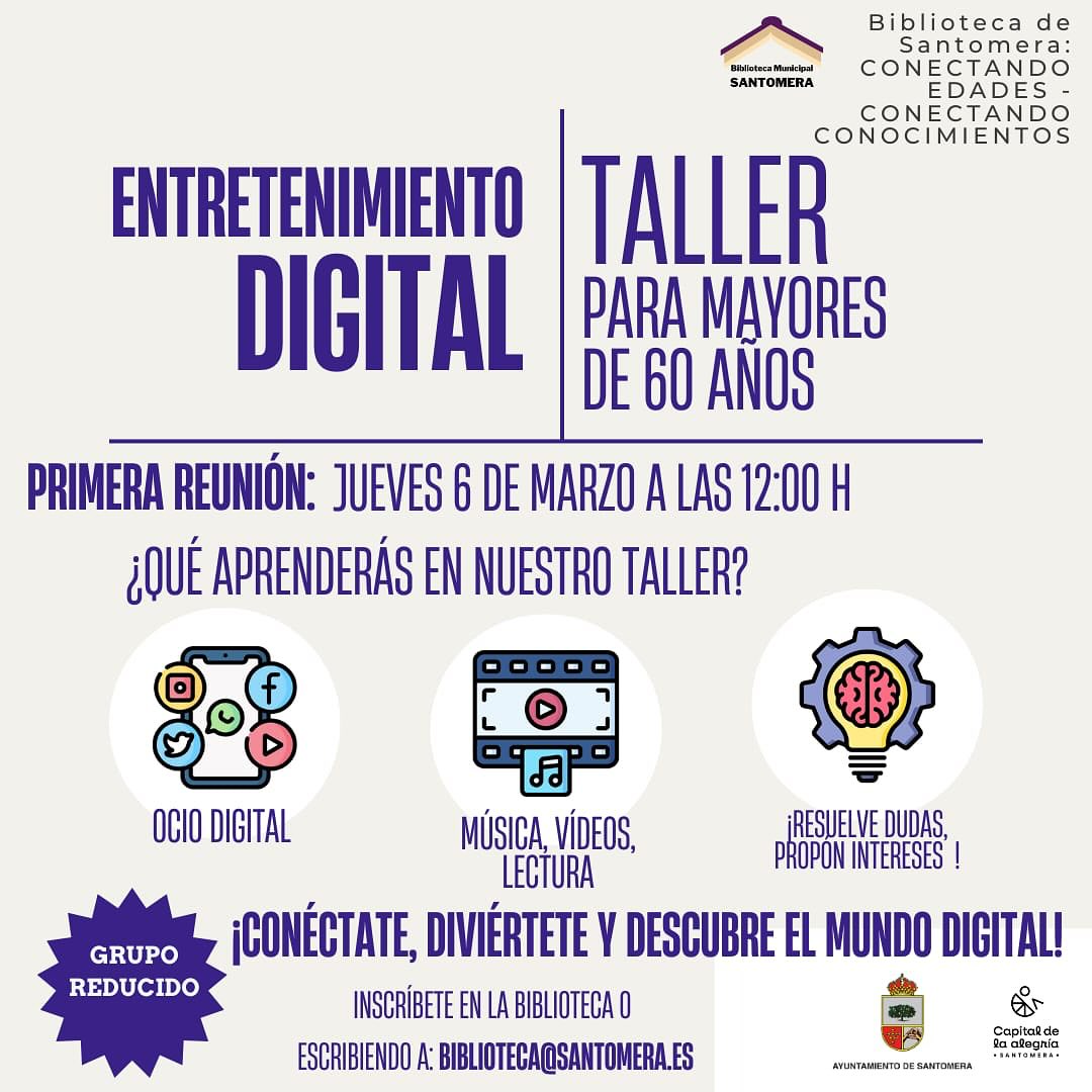 Taller para mayores de 60 años: Entretenimiento digital